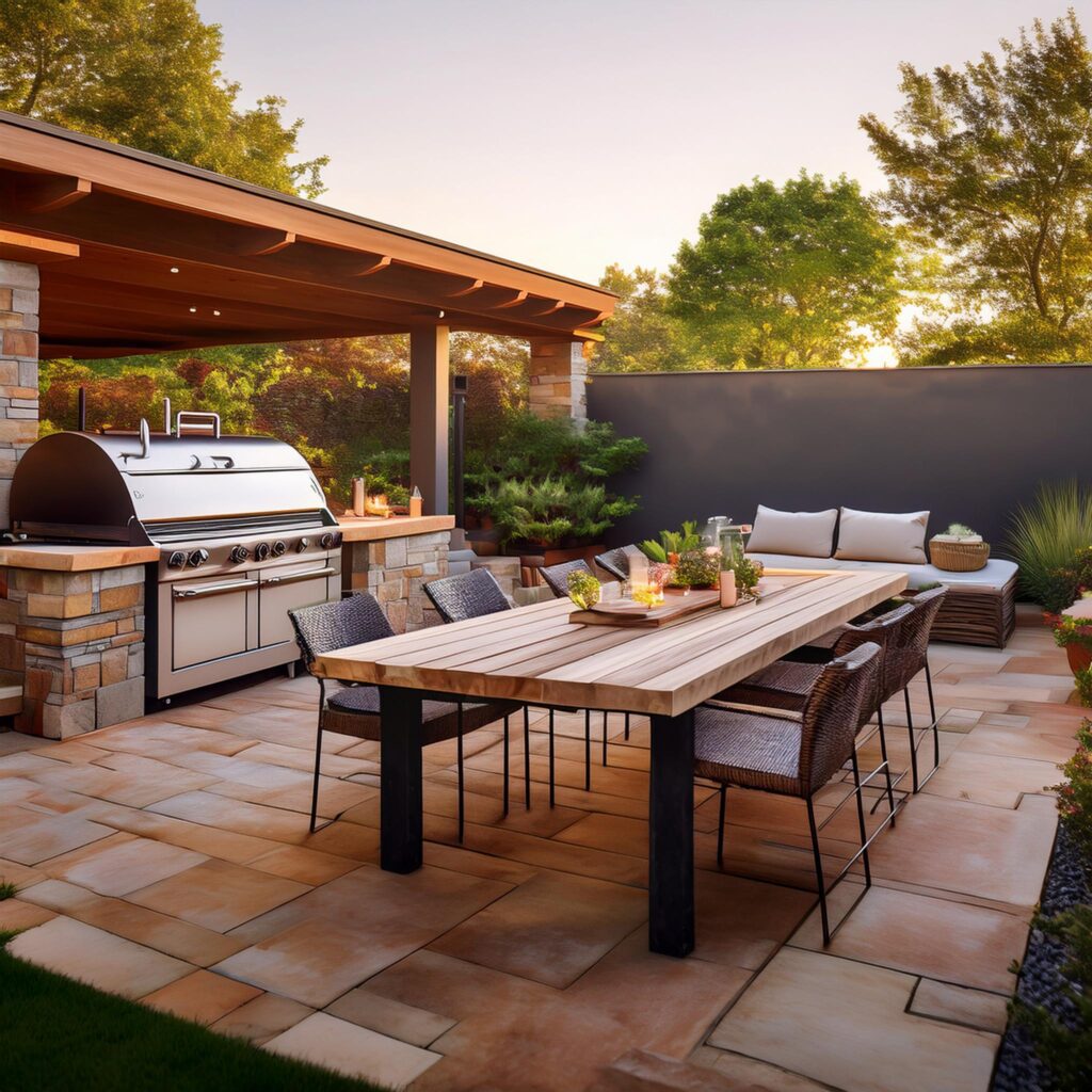 DIY Outdoor Kitchen and Dining Area ﻿