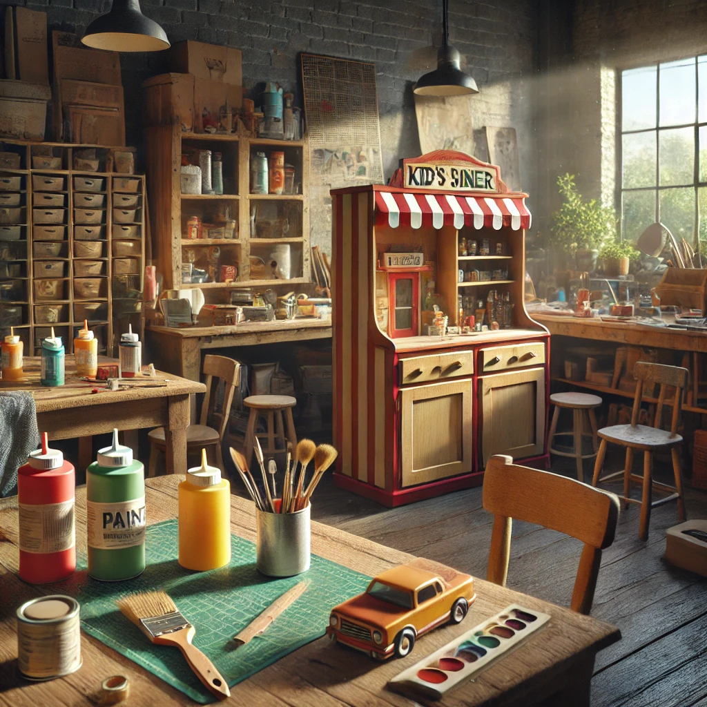 how to make a Kid's Diner using an Old Cabinet