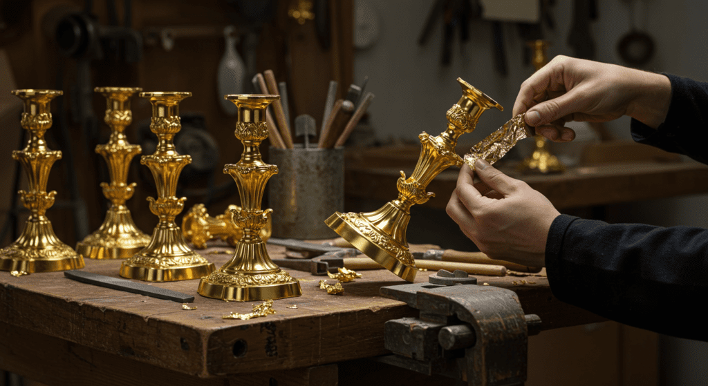 how to make Gilded Candle Holders