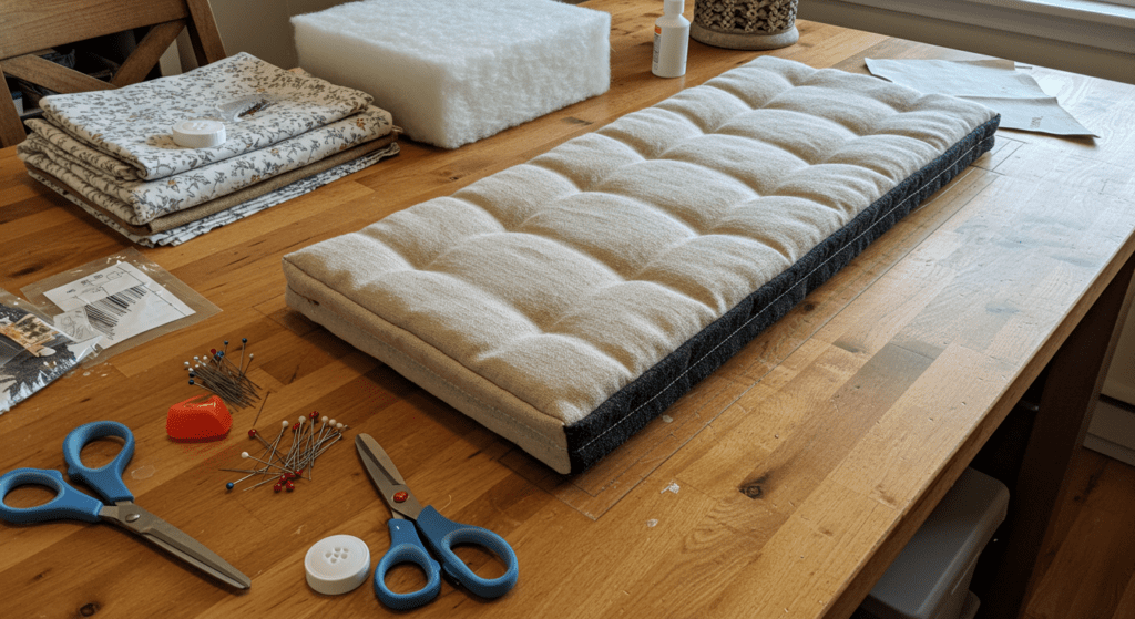 how to make No-Sew Window Seat Cushion