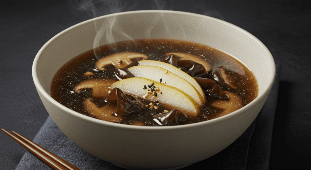 How to Prepare a Comforting Chinese Mushroom Soup with Asian Pear