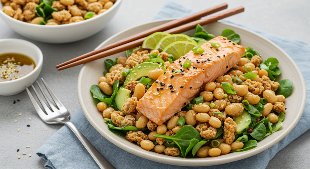 How to Make a Delicious Salmon Salad with Crispy White Beans