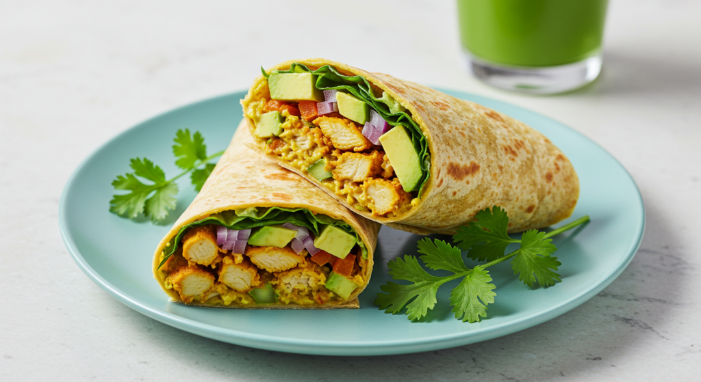 Turmeric Chicken & Avocado Wraps ﻿