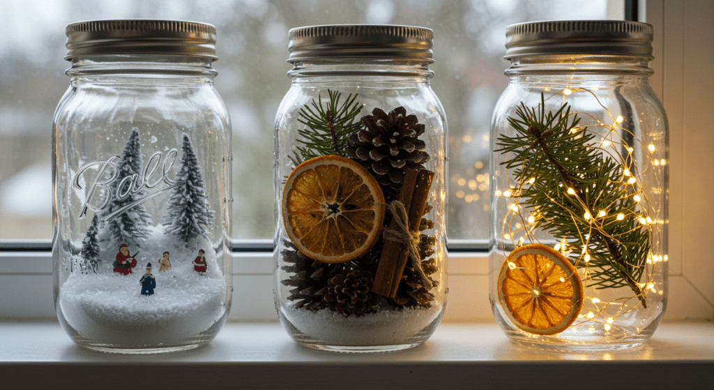 Winter Mason Jar Lanterns