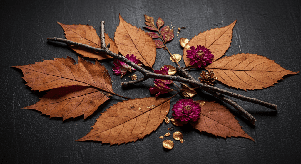 Art with Leaves, Flowers, and Twigs