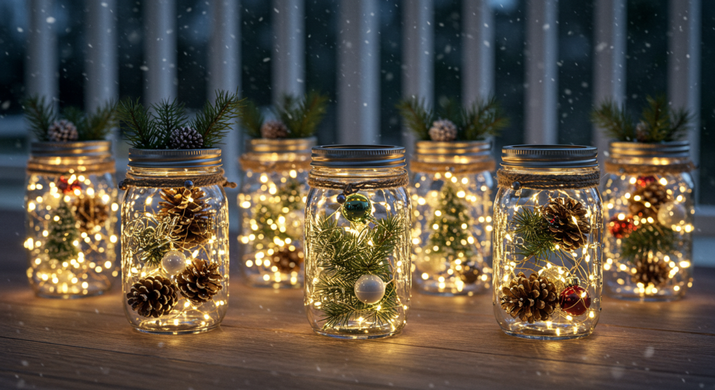 Winter Mason Jar Lanterns