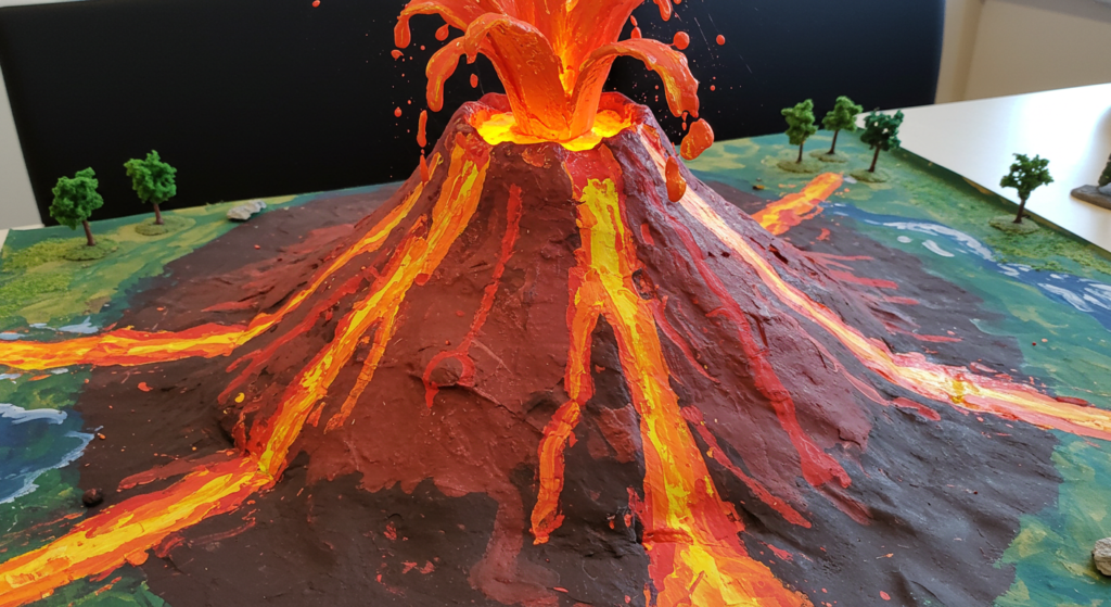 a Colorful Erupting Volcano